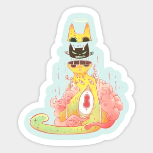 Cool Trippy Strange Cat Art Sticker